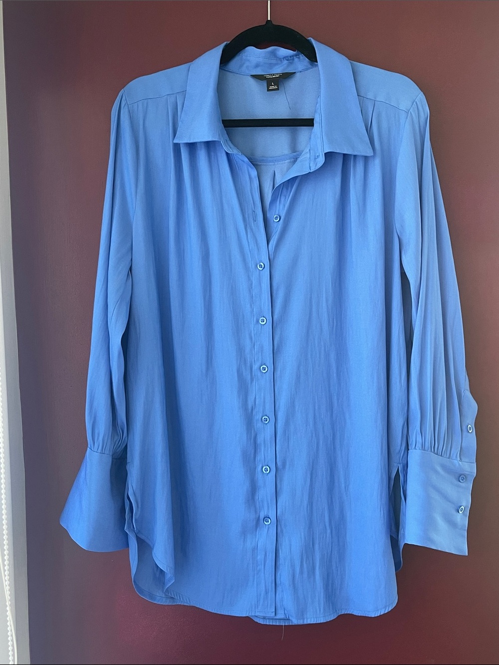 Vera Wang Blue Button-Down Blouse